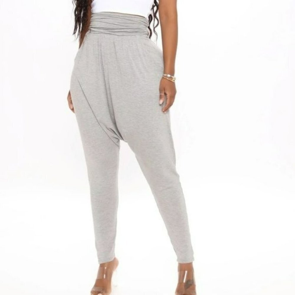 Fashion nova don’t touch this harem pant in heather gray - L